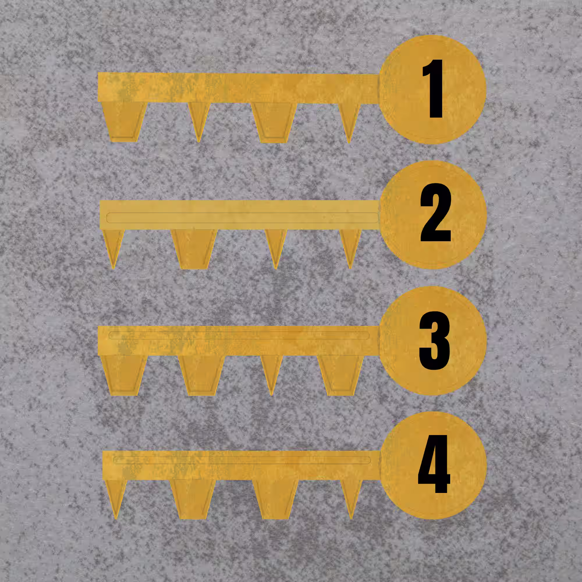 Four numbered keys
